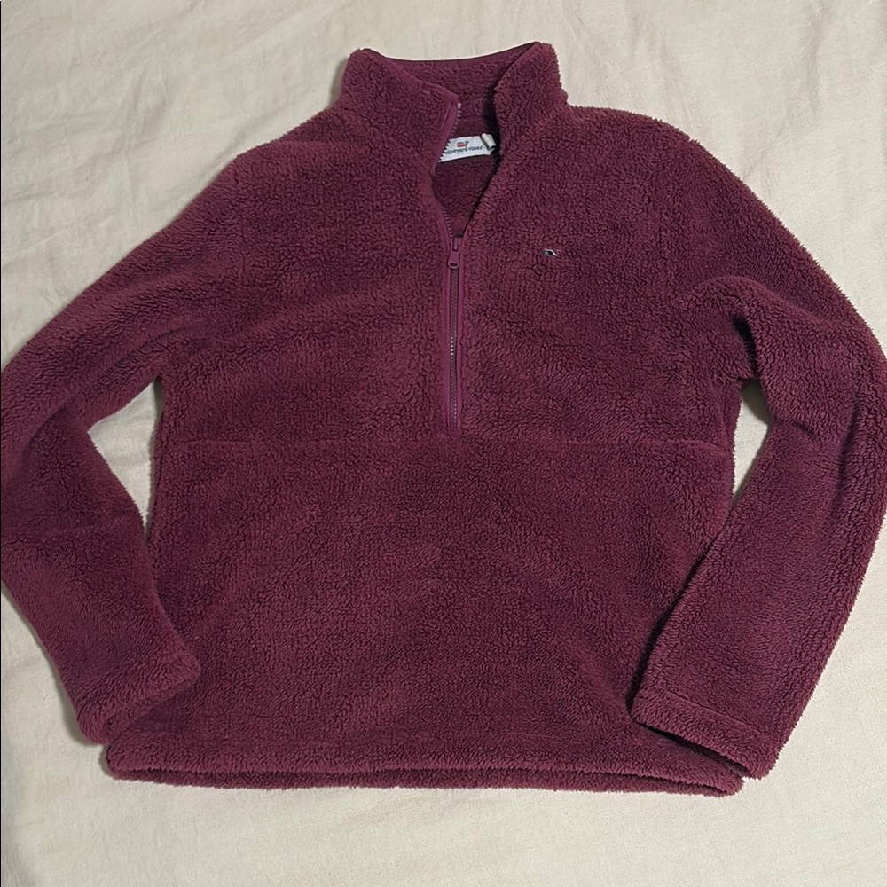Women's Burgundy Fleece Sweater
